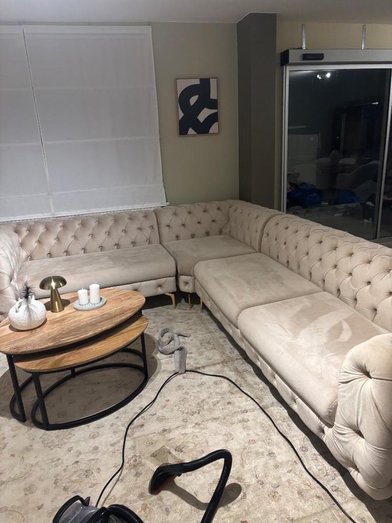 Canapé d’angle en velours, Maison & Meubles, 75 à 100 cm, Banc d'angle, Quatre personnes ou plus, Comme neuf