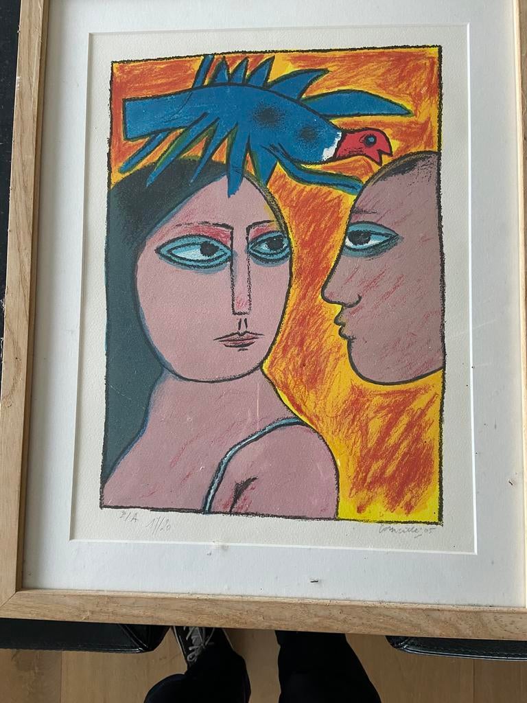Twee kleine litho’s Corneille, Antiek en Kunst, Ophalen