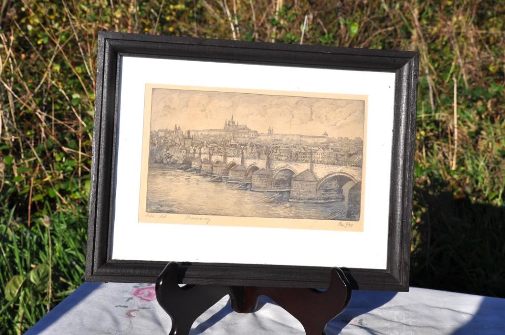 gravure vue d'un pont origine ?, Enlèvement ou Envoi