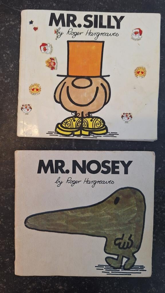 2 vintage 1971 1972 Mr. boekjes Roger Hargreaves (Engels), Boeken, Ophalen, Gelezen, Roger Hargreaves