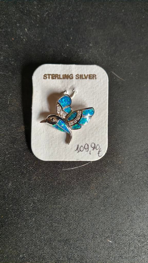 zilveren kolibrie hanger, Handtassen en Accessoires, Ophalen of Verzenden, Nieuw, Zilver