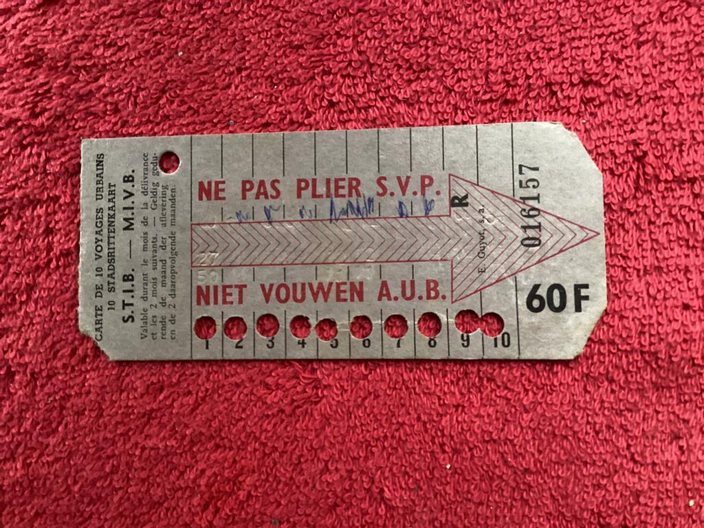 STIB …ancienne carte de tram, Collections, Enlèvement ou Envoi, Tram