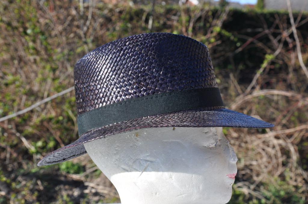chapeau de paille noire, Enlèvement ou Envoi, Sans marque, 58 cm (L, 7¼ pouces) ou plus, Chapeau