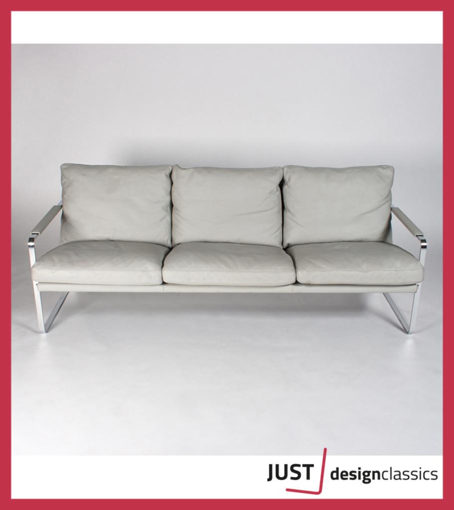 Walter Knoll Fabricius 71030 Grijs leder 3 Zits, Huis en Inrichting, Fauteuils, Ophalen, Zo goed als nieuw