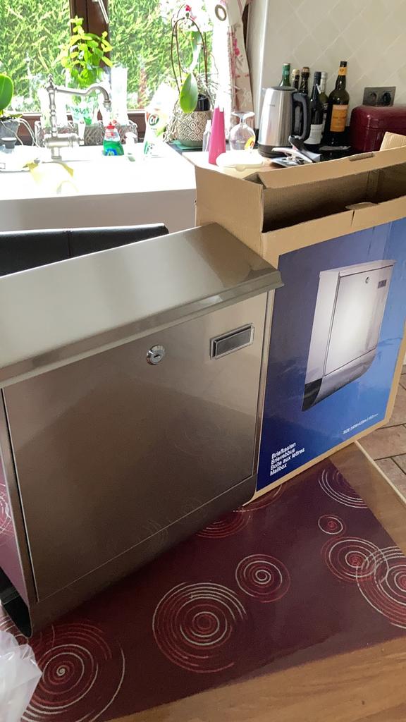 Rvs brievenbus met  krantenvak, Tuin en Terras, Brievenbussen, Ophalen, Inox, Nieuw, Wandbrievenbus