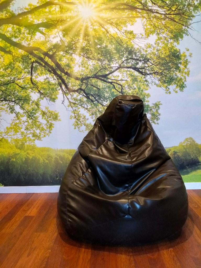 Pouf en simili cuir brun, 100 à 125 cm, Enlèvement ou Envoi, Comme neuf, 75 à 100 cm