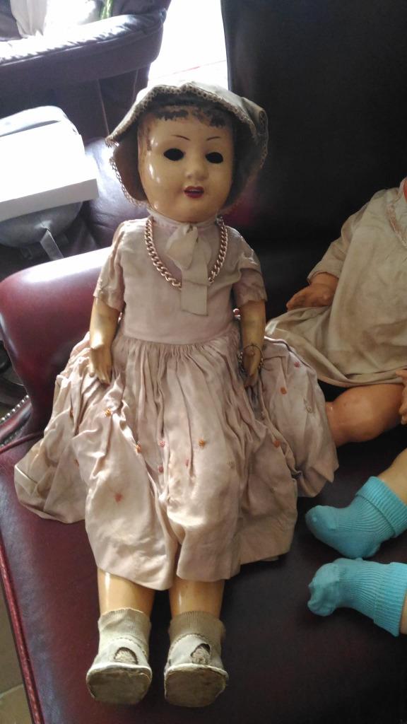 Antieke pop papier mâché, Verzamelen, Ophalen, Pop