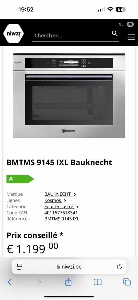Four encastrable Bauknecht BMTMS 9145 IXL – multifonction, Elektronische apparatuur, Ovens, Zo goed als nieuw, Oven, Microgolffunctie