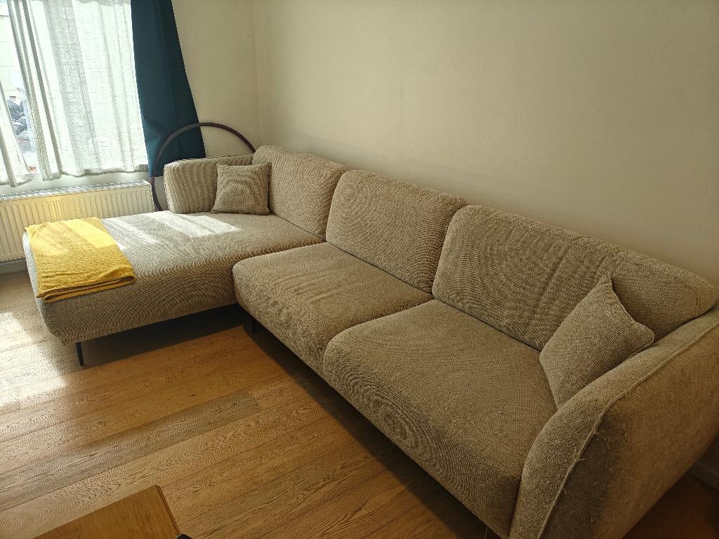 Hoeksalon Kelmis, grijs, Maison & Meubles, Canapés | Coins salons complets, Utilisé, Tissus, Enlèvement