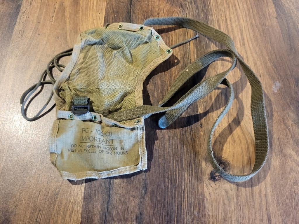 Harnais porte pigeon parachutiste, US 2WW, Envoi