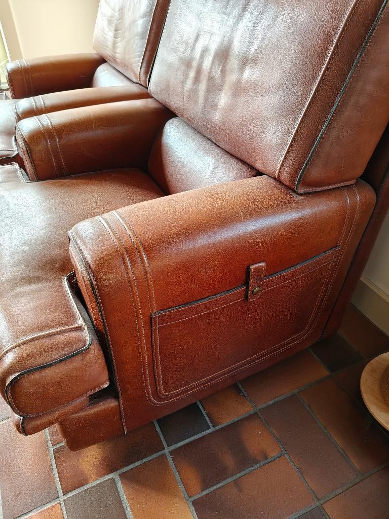 Leren zetel, Ophalen, Gebruikt, Eenpersoons, Rechte bank