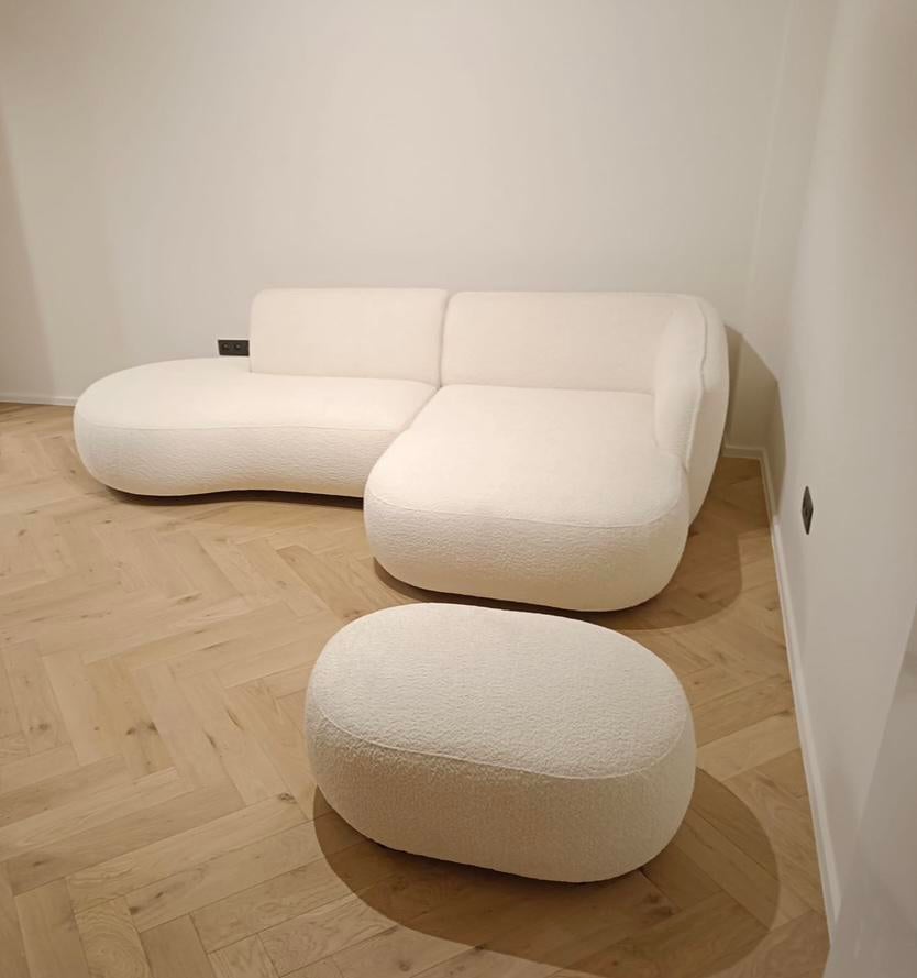 Chaise + pouf à vendre, 125 cm ou plus, 100 à 125 cm, Enlèvement, Utilisé