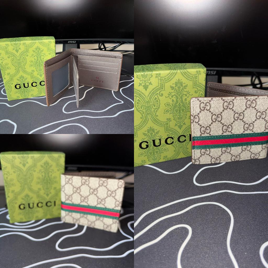 Gucci Portemonnee, Handtassen en Accessoires, Portemonnees, Verzenden, Nieuw, Beige, Leder