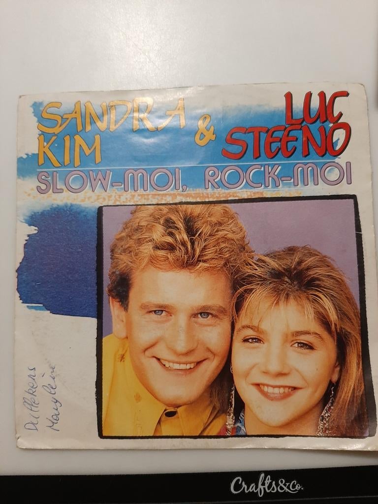 Vinyl 45trs- Sandra Kim & Luc steeno - slow-moi rock-moi, Cd's en Dvd's, Vinyl Singles, Ophalen of Verzenden, Gebruikt