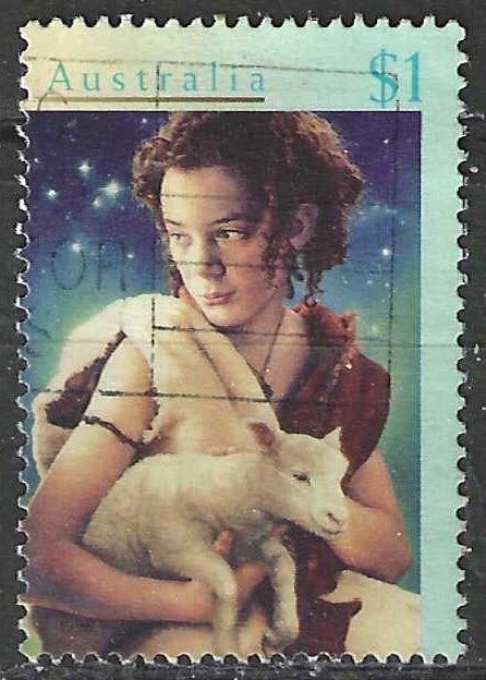 Australie 1996 - Yvert 1544 - Noël - Berger et agneau (ST), Envoi, Affranchi