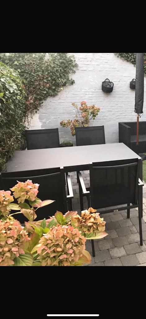 Tuintafel, Tuin en Terras, Tuintafels, Ophalen, Gebruikt, Vierkant, Aluminium
