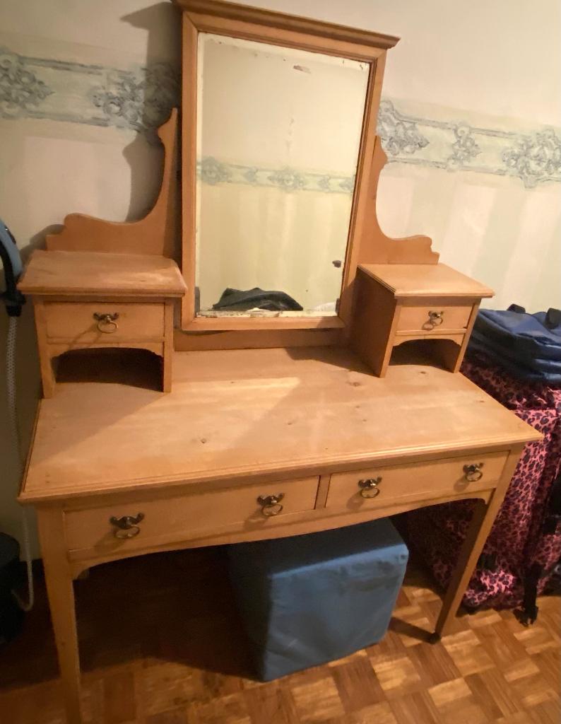 Antieke kaptafel, Ophalen, Gebruikt, Hout, 100 tot 150 cm