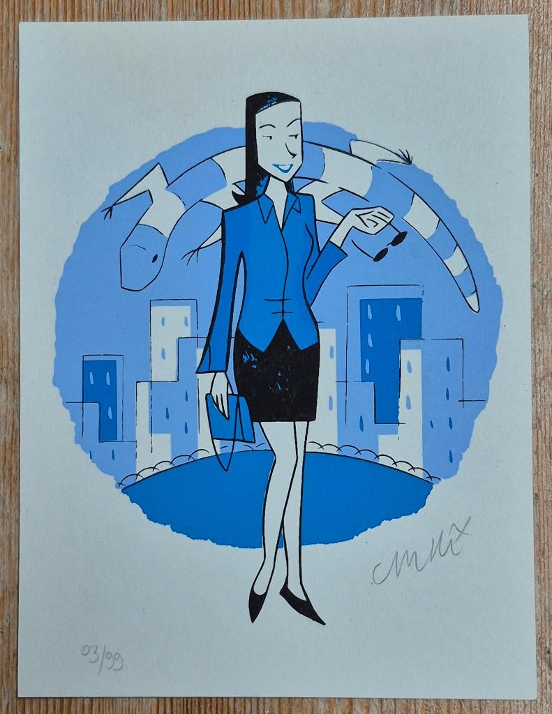 Andi Watson gesigneerde ex-libris Slow News Days, Ophalen of Verzenden, Overige figuren, Zo goed als nieuw, Plaatje, Poster of Sticker