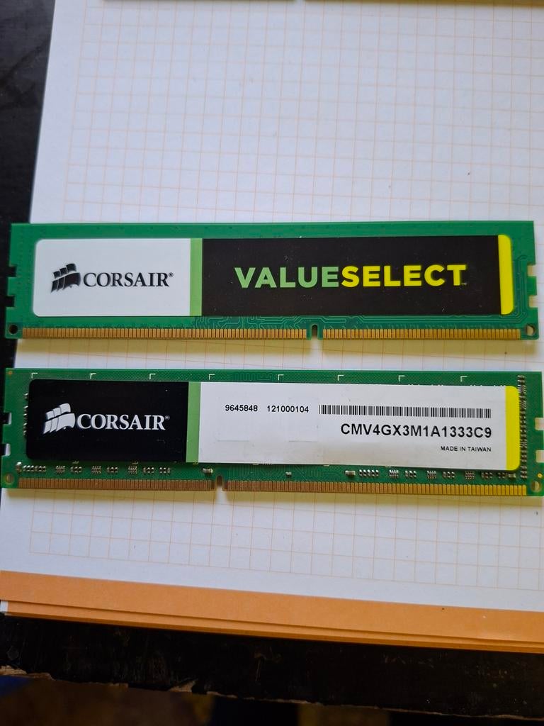 DDR3 CORSAIR 2X4GB 1333MHZ, Informatique & Logiciels, Enlèvement ou Envoi, 8 GB, DDR3, Utilisé