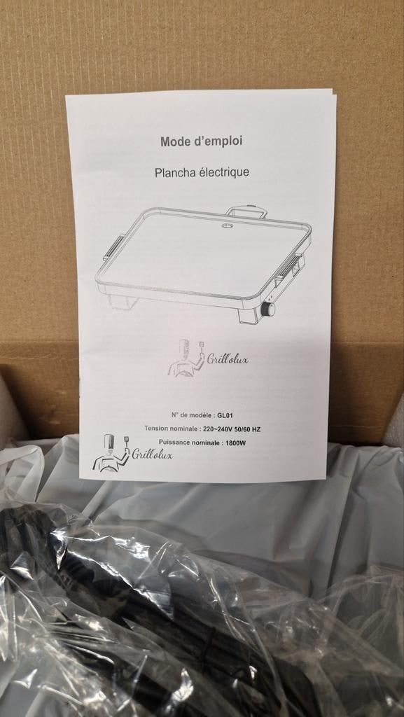 Grill Plancha 230 v 1800 w neuf dans l'emballage, Enlèvement