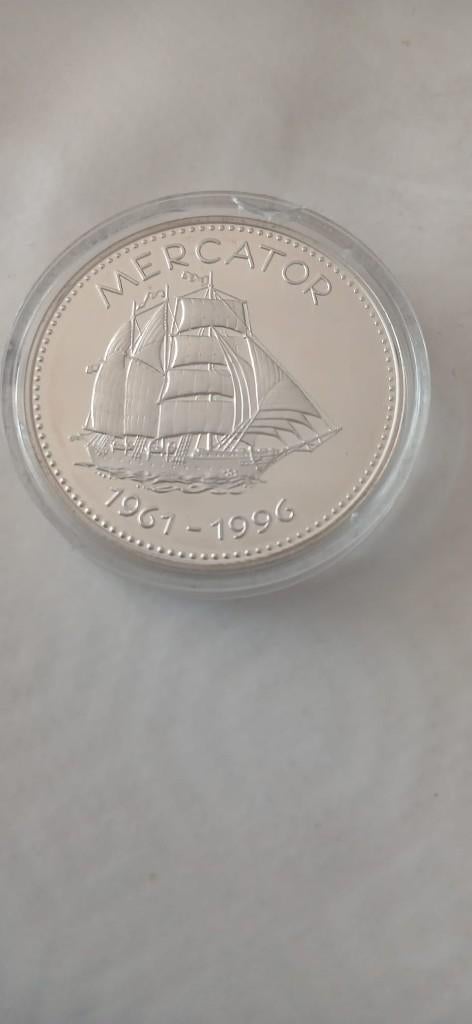 MÉDAILLE 100 M PORT DE BRUXELLES 1996 EN ARGENT 925, Timbres & Monnaies, Pièces & Médailles, Enlèvement ou Envoi, Argent