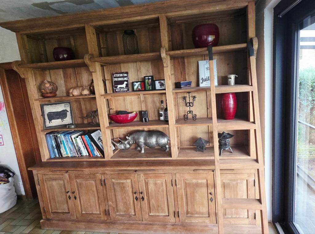 Bibliothèque buffet en teck massif, Maison & Meubles