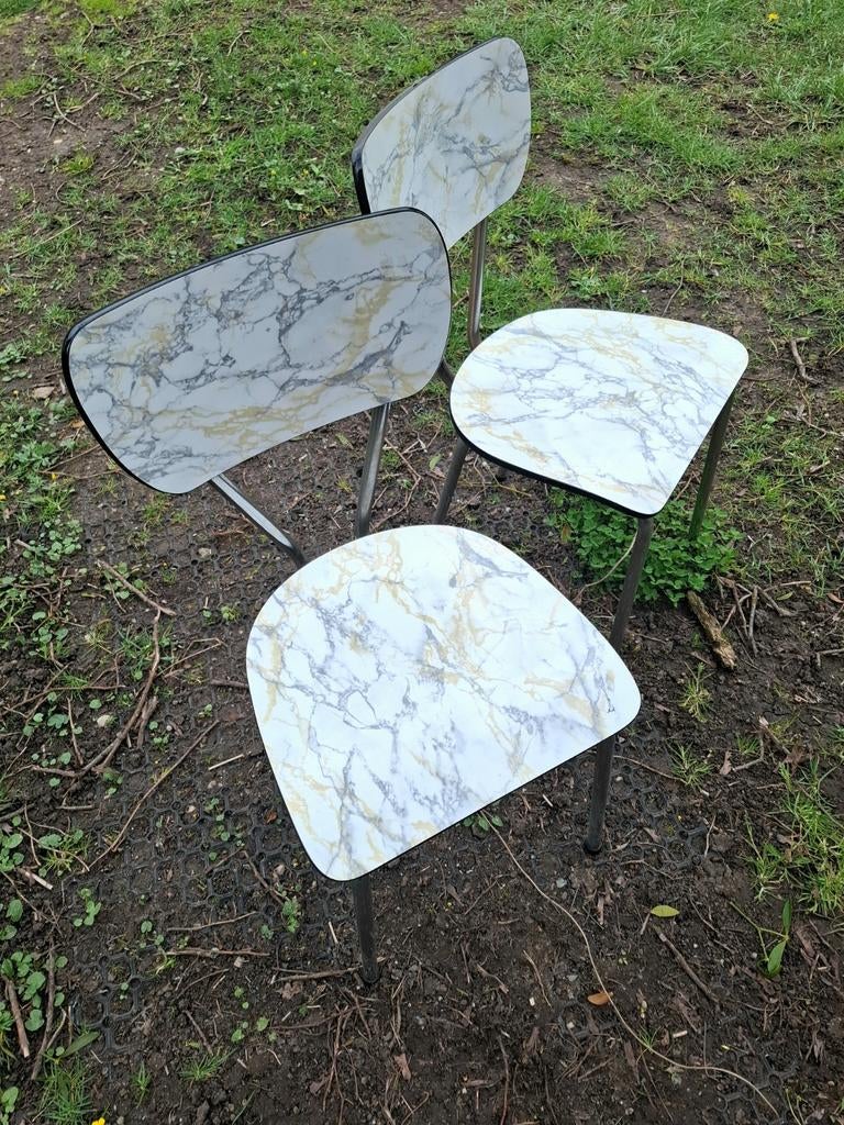 Ensemble de 2 chaises de cuisine en Formica des années 60, Maison & Meubles, Chaises, Enlèvement