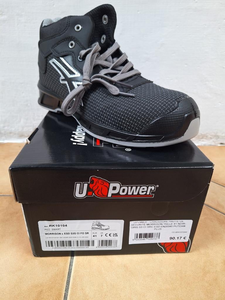 Chaussure de sécurité upower morisson p.41 esd valeur 90.17€, Bricolage & Construction, Vêtements de sécurité, Enlèvement, Neuf