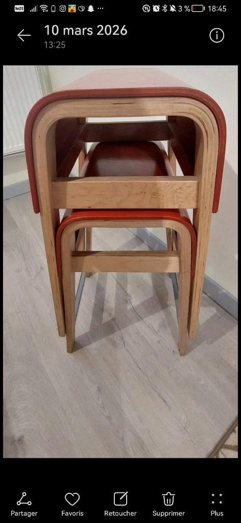 2 Tabourets vintage ikea, 2 tabourets, Enlèvement, Utilisé, Bois