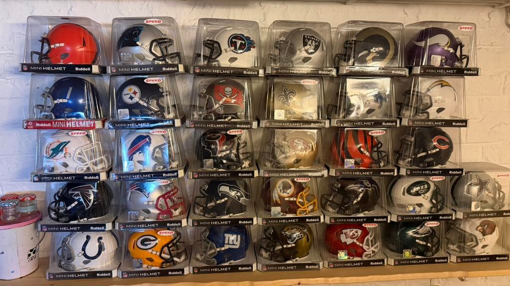 Collection complète des 32 casques NFL officiels Riddell, Enlèvement, Comme neuf