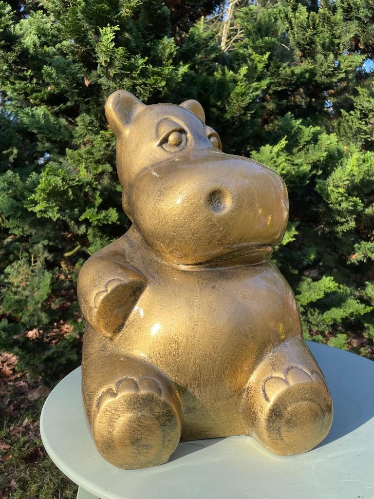 Beeld nijlpaard, hippo, moomin, tuin, zwembad, vijver 50cm, Tuin en Terras, Ophalen, Nieuw, Kunststof, Dierenbeeld