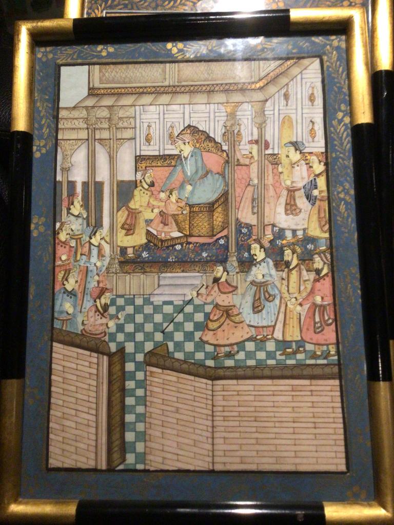 Indo-Perzische kunst Mughalstijl, 2 schilderijen, Ophalen