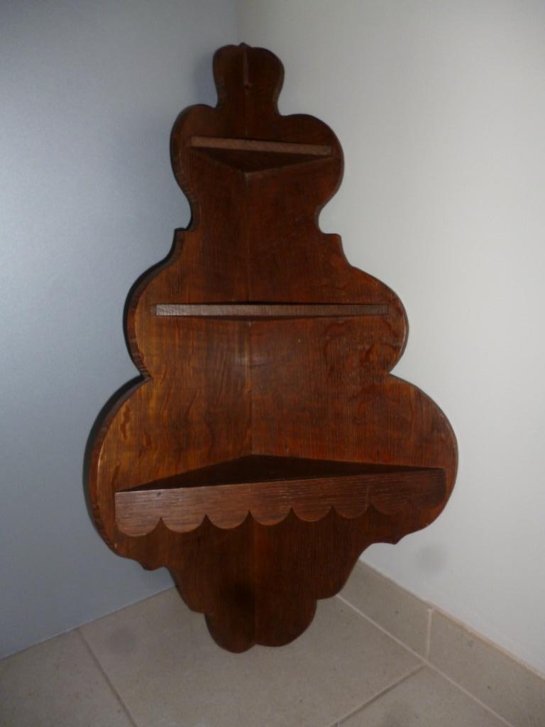 Ancienne étagère d'angle en bois de chêne étagère murale, Maison & Meubles, Enlèvement