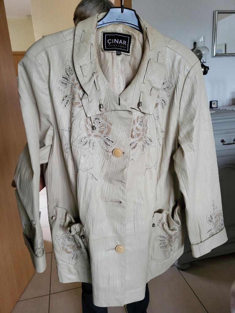 Veste  Femme Cuir Beige, Ophalen, CINAR, Beige, Zo goed als nieuw
