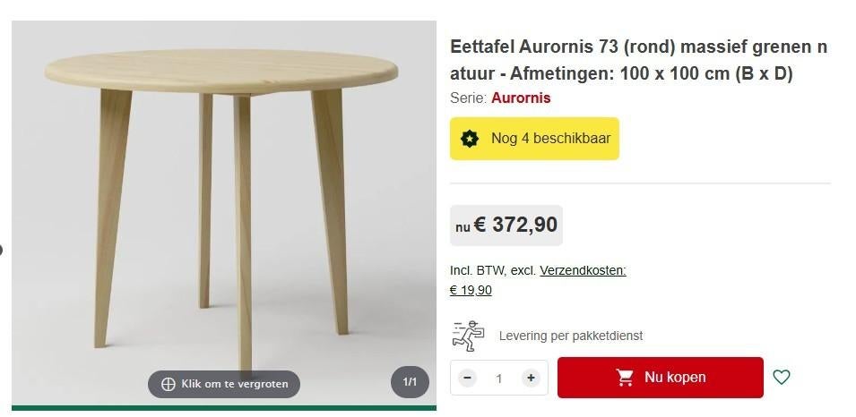 Houten tafel 100x100, Huis en Inrichting, 50 tot 100 cm, Rond, Nieuw, Tot twee personen