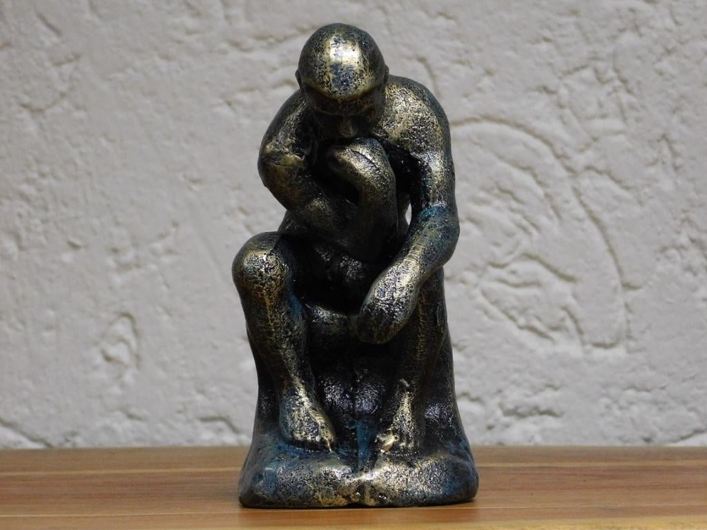 Sculpture Le Penseur, fonte, finition verte, Enlèvement ou Envoi