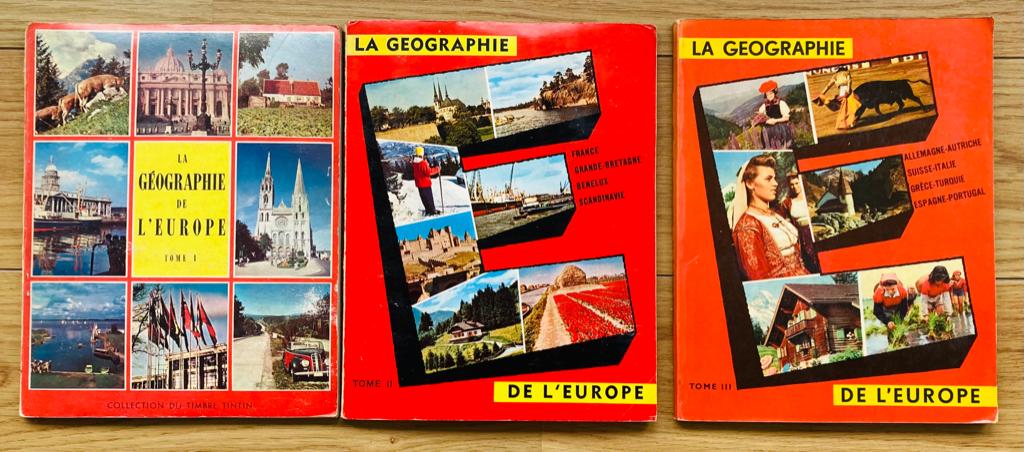 Timbres Tintin : GEOGRAPHIE DE L’EUROPE- Tomes 1 - 2 - 3, Livres, Enlèvement ou Envoi, Utilisé, Album d'images