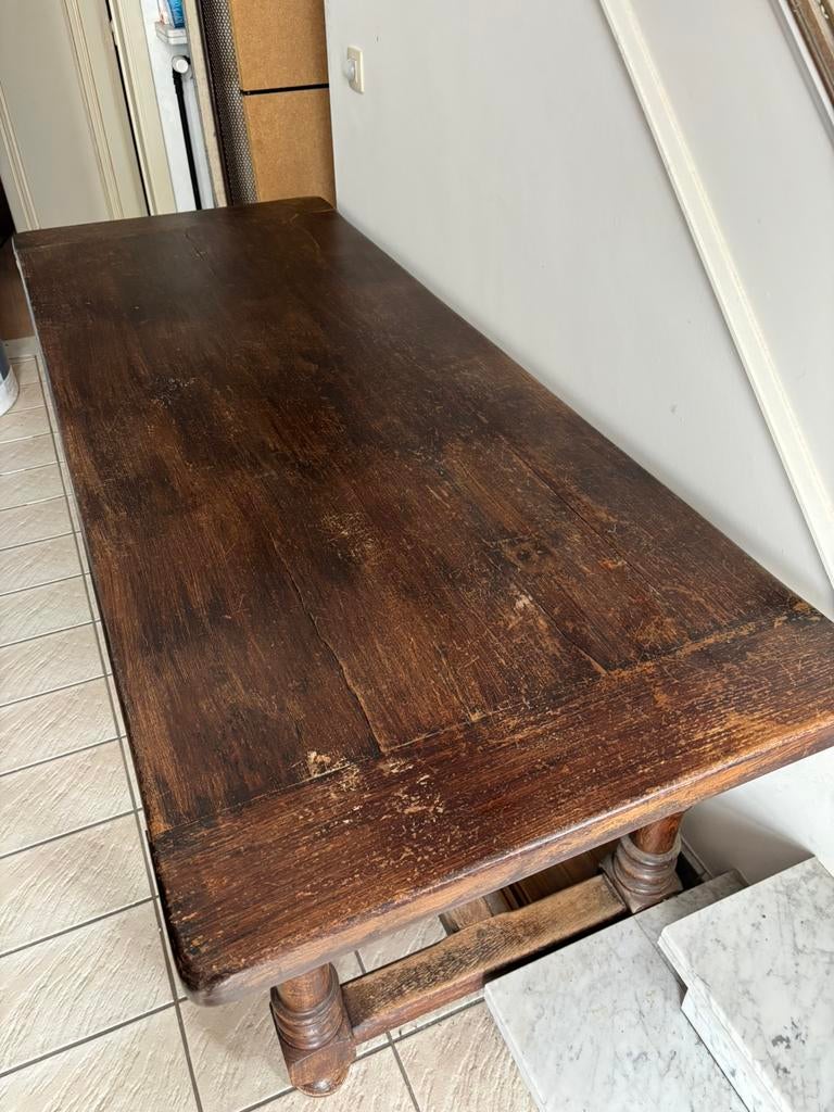 Prachtige kloostertafel eik. L200 x B80 x H75 - nieuwe prijs, Huis en Inrichting, Tafels | Eettafels, Ophalen, Gebruikt, Eikenhout