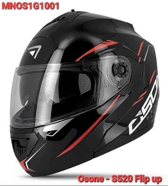 Casque moto modulable noir mat/rouge S520 NEUF, Autres marques, Autres types, S, Neuf, avec ticket
