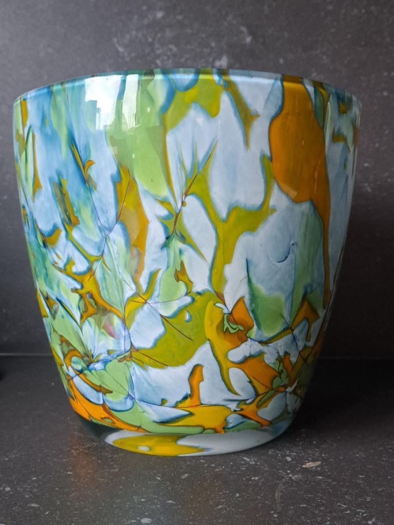 Vase en verre - cache-pot - verre, Maison & Meubles, Accessoires pour la Maison | Vases, Comme neuf, Autres couleurs, Moins de 50 cm