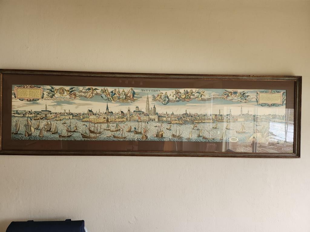 Langwerpige antieke kader over Antwerpse Schelde, Maison & Meubles, Enlèvement