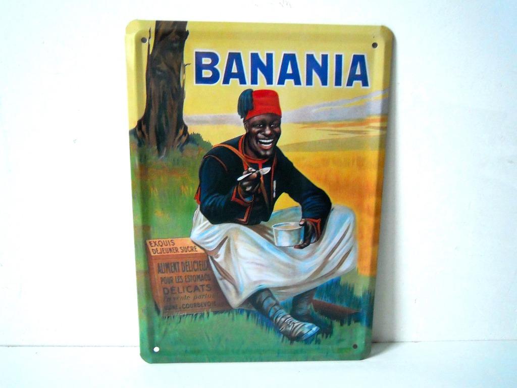 Plaque murale en métal avec publicité rétro pour Banania, Collections, Enlèvement ou Envoi, Comme neuf, Panneau publicitaire