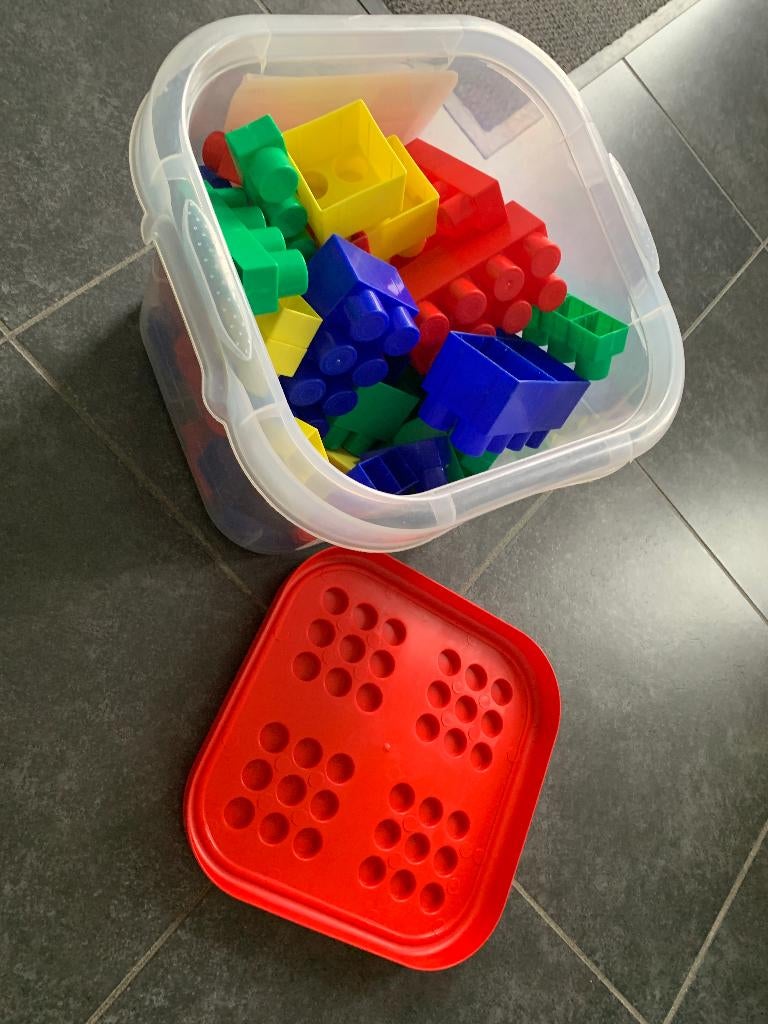 Grote bouwblokken voor baby/peuter in opbergbox, Ophalen, Gebruikt