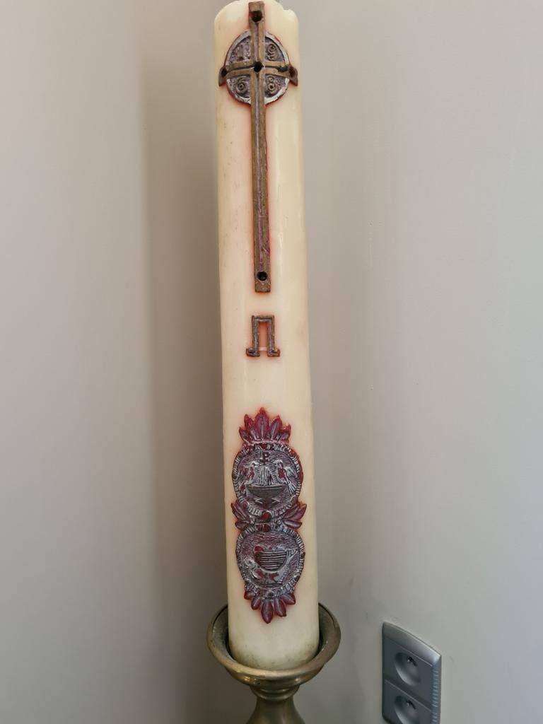 Paaskaars 21 zonder jaartal grote kaars, Ophalen, Overige materialen, Gebruikt, 50 tot 75 cm