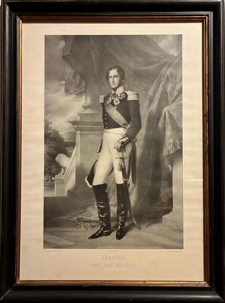 Ingekaderde PRINT voorstellend Leopold I., Ophalen, Zo goed als nieuw, Kaart, Foto of Prent