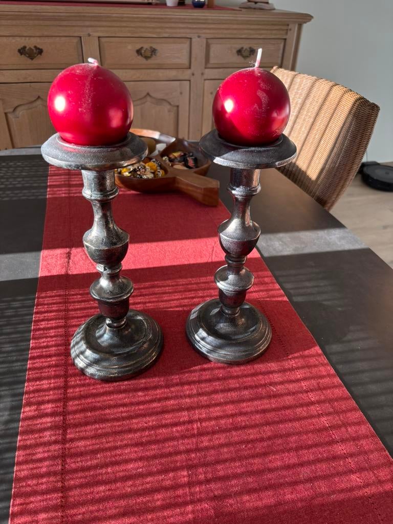 2 kandelaars 30 cm, Ophalen of Verzenden, Overige materialen