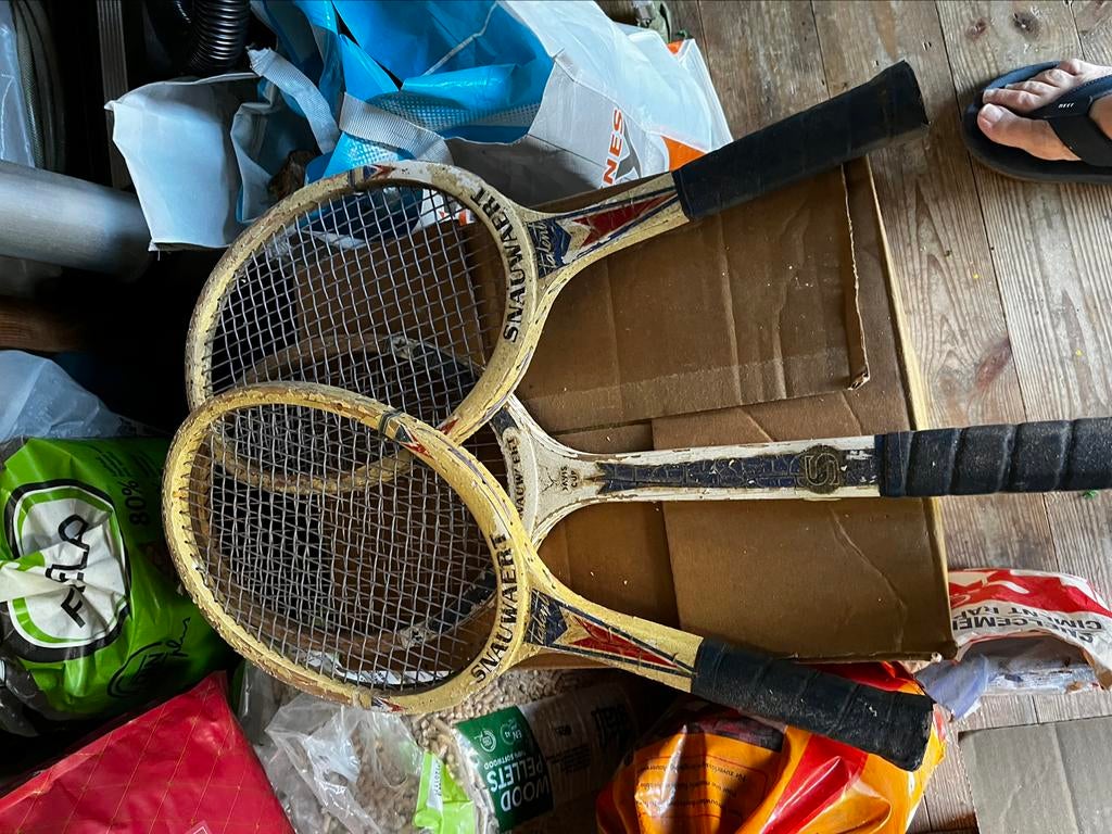 Tennis racket vintage Snauwaert 1grote en 2 kleinere, Ophalen, Gebruikt, Racket