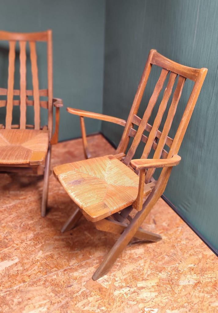 Retro.vintage houten zetels jaren 50, Ophalen