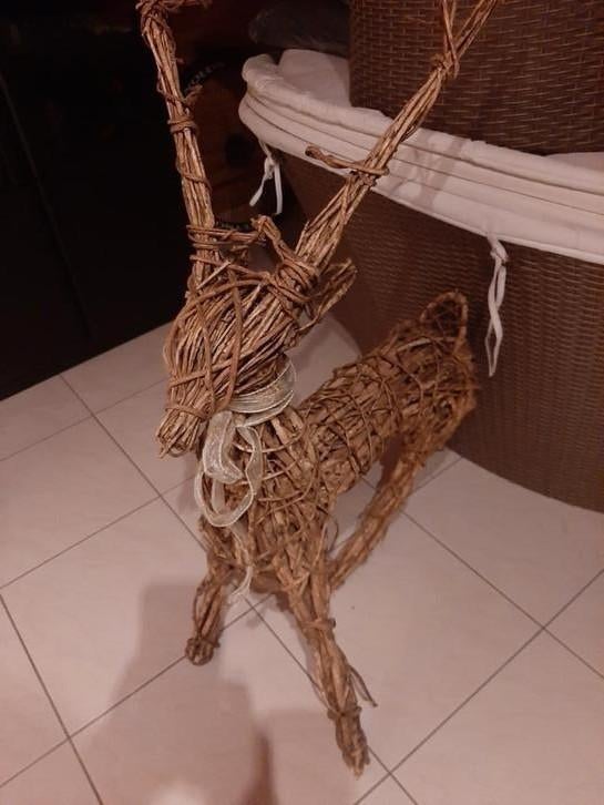 Hert in hout, Huis en Inrichting, Woonaccessoires | Kransen, Ophalen, Zo goed als nieuw