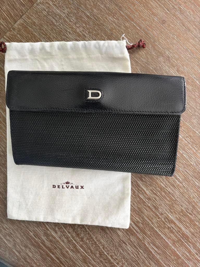 Portefeuille Delvaux, Enlèvement ou Envoi, Comme neuf, Noir, Cuir